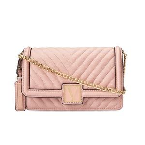 Victoria Secret Orchid Blush Cross Body Gold Chain Bag